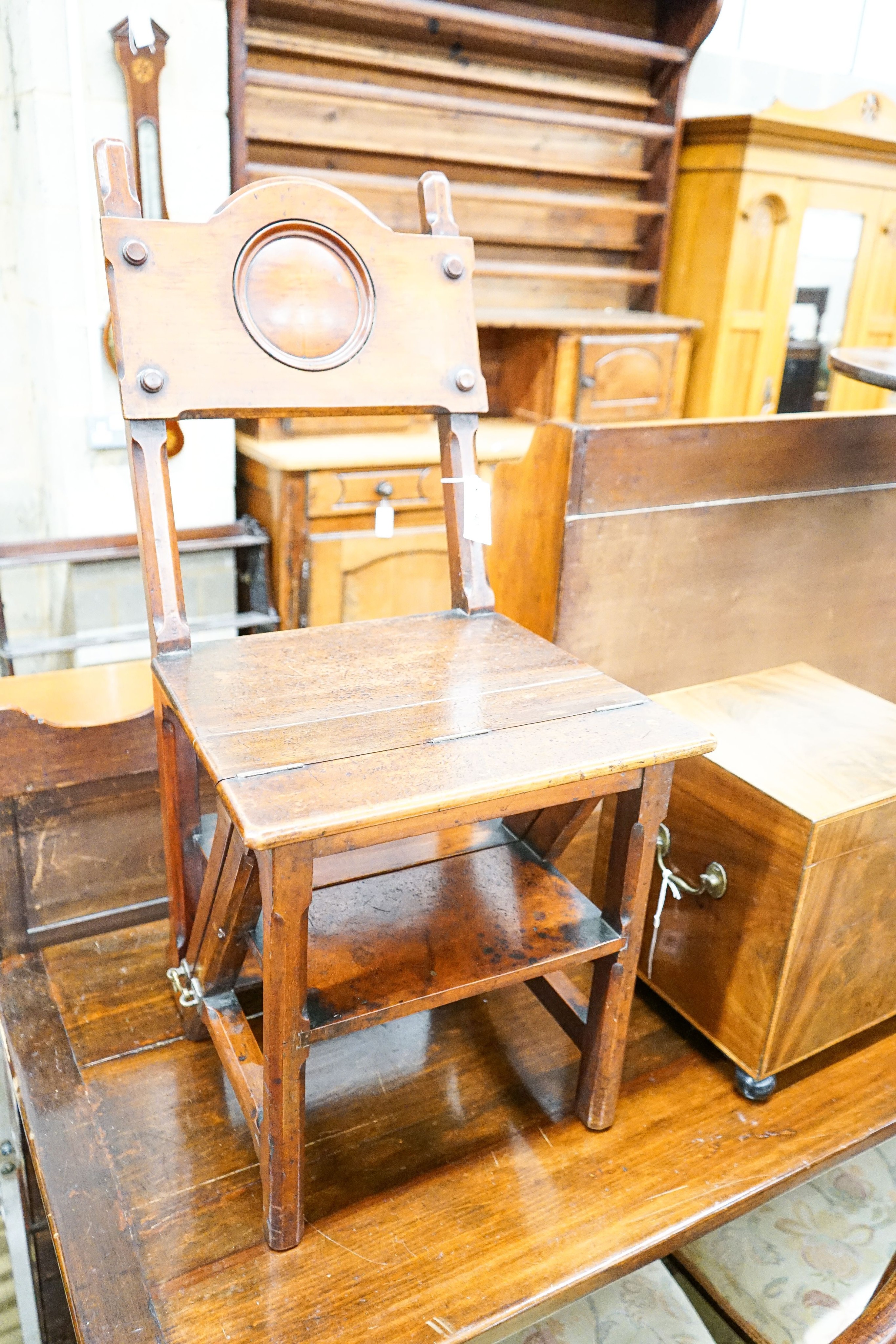 A Victorian mahogany metamorphic library chair